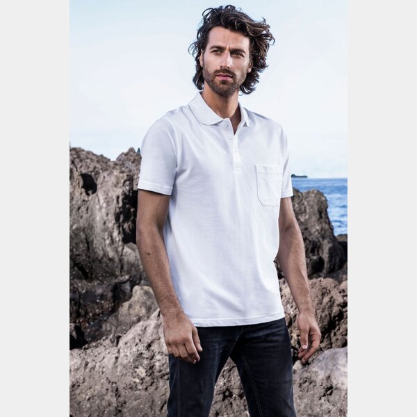 Poloshirt Mischgewebe Brusttasche Miniaturansicht
