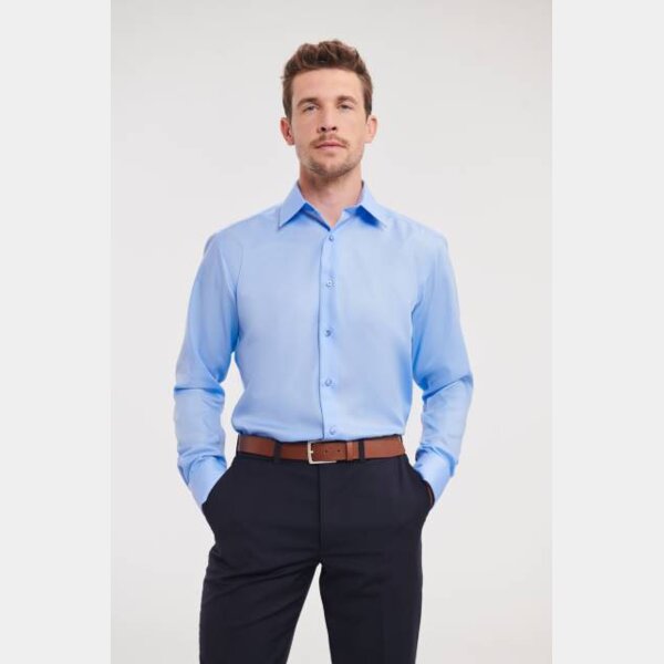 Bügelfreies tailliertes Hemd Langarm Miniaturansicht