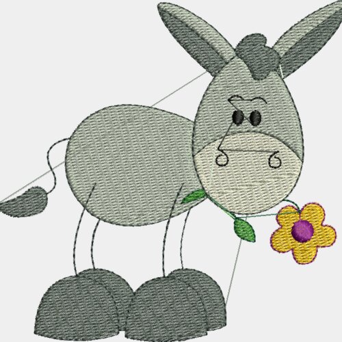 Esel mit Blume Miniaturansicht