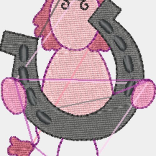 Pferd Hufeisen haltend Miniaturansicht